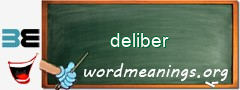 WordMeaning blackboard for deliber